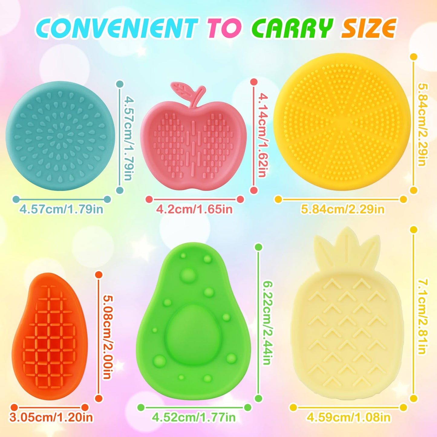 Fidget Toys Sensory Stone For Kids: 6Pcs Fruit Silicone Textured Worry Stones For Autism Kids - Stress Toys For Students Anxiety Relief - Small Prizes- Gifts Christmas Stocking Stuffers For Kids