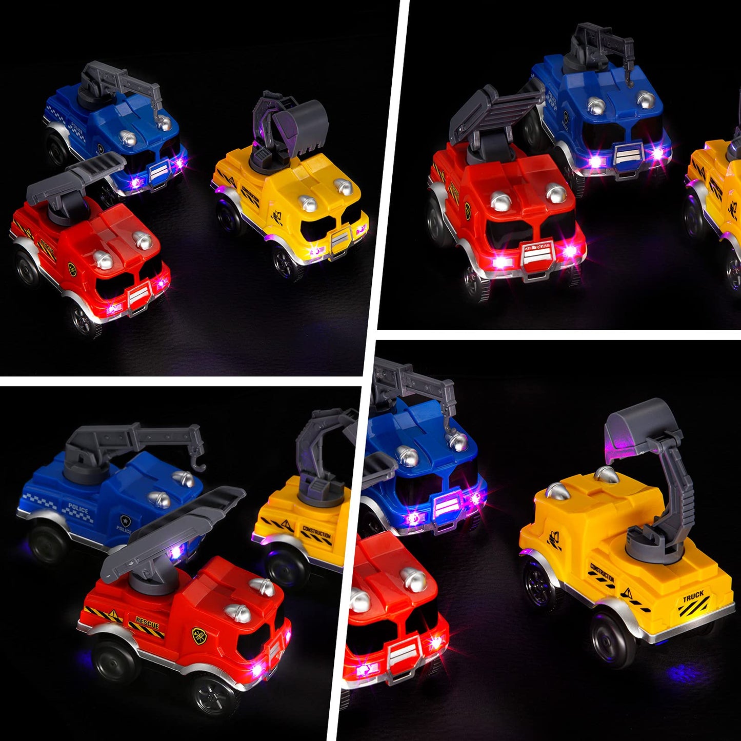Tracks Cars Replacement only, Toy Cars for Magic Tracks Glow in the Dark, Racing Car Track Accessories with 5 Flashing LED Light