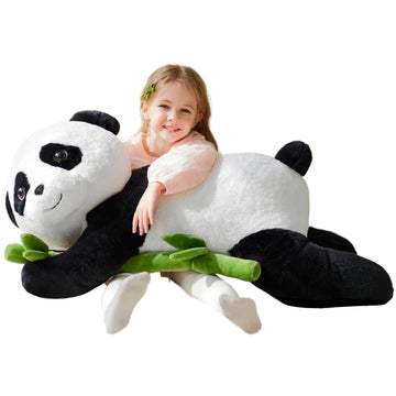 Ikasa Giant Panda Stuffed Animal Plush Toy,Big Large Jumbo Soft Toys,30' Huge Size Cute Fluffy Plushy Fat Oversized Plushie,Gifts For Kids