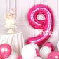 Suwen 40 Inch Hot Pink Large 9 Number Balloons Big Foil Helium Number Balloons 0-9 Jumbo Happy 9Th Mylar Birthday Party Decorati