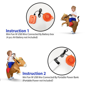 Camlinbo Halloween Inflatable Costume Bull Rider For Boys Toddlers Animal Cosplay Blows Up Halloween Costumes Party Brown