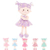 Onetoo Rag Doll Plush Baby Doll Soft Baby Doll For Girls First Baby Doll Plush Sleeping Cuddle Buddy Doll Wear Star Purple Sleeveless Dress 14'