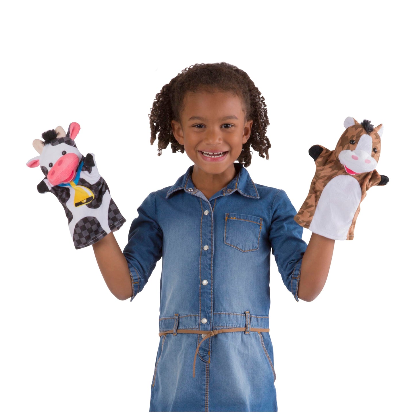 Melissa & Doug Farm Friends Hand Puppets (Set Of 4) - Cow, Horse, Sheep, And Pig, Farm, 1 Ea