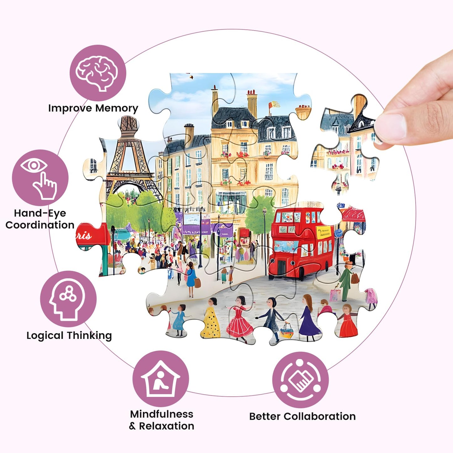 500 Piece Puzzles for mature-themeds Paris Puzzles Jigsaw Puzzles 500 Pieces Tower mature-themed Puzzle Family Challenging Game Gift for Friends 20.5x15IN