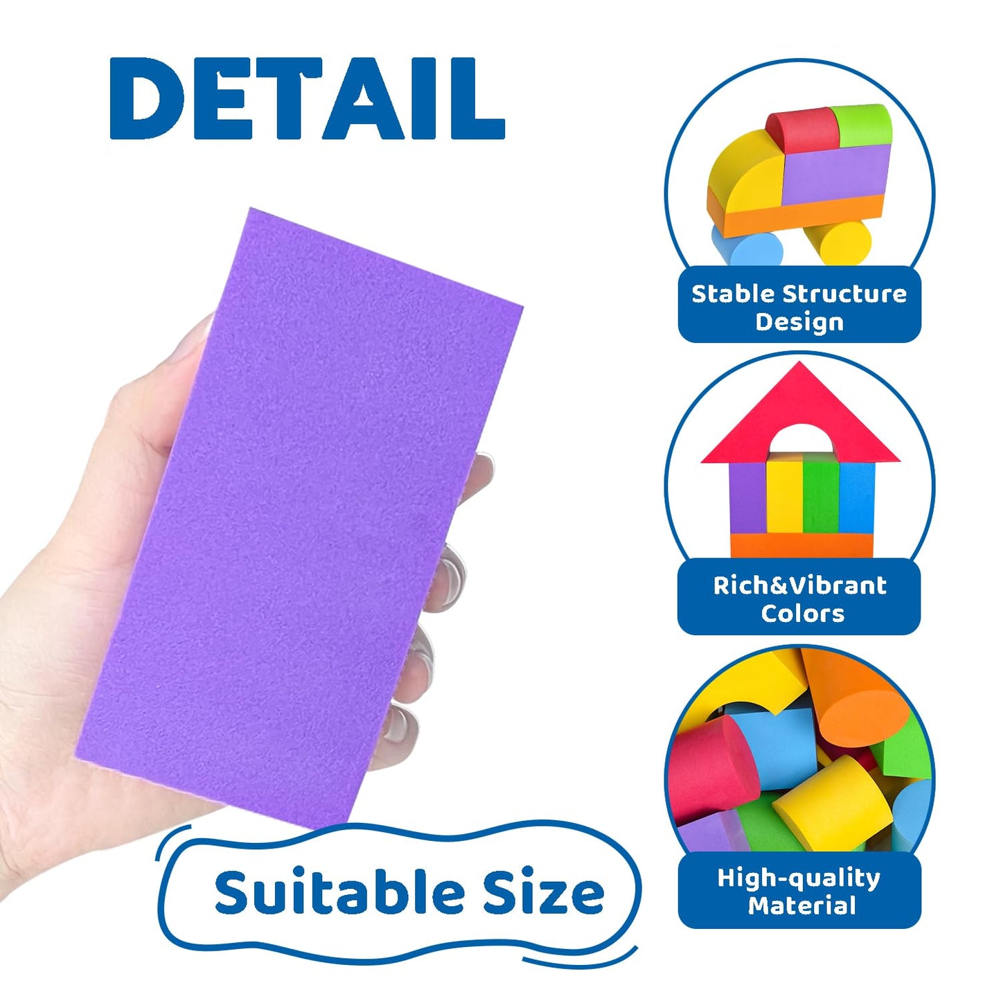 Pairez Toys Large Foam Blocks For Toddlers 2-4 Years, Big Building Blocks Set, Soft Stacking Blocks, Education & Learning Montessori Toys For 18+ Month Old Boys&Girls (61Pcs)