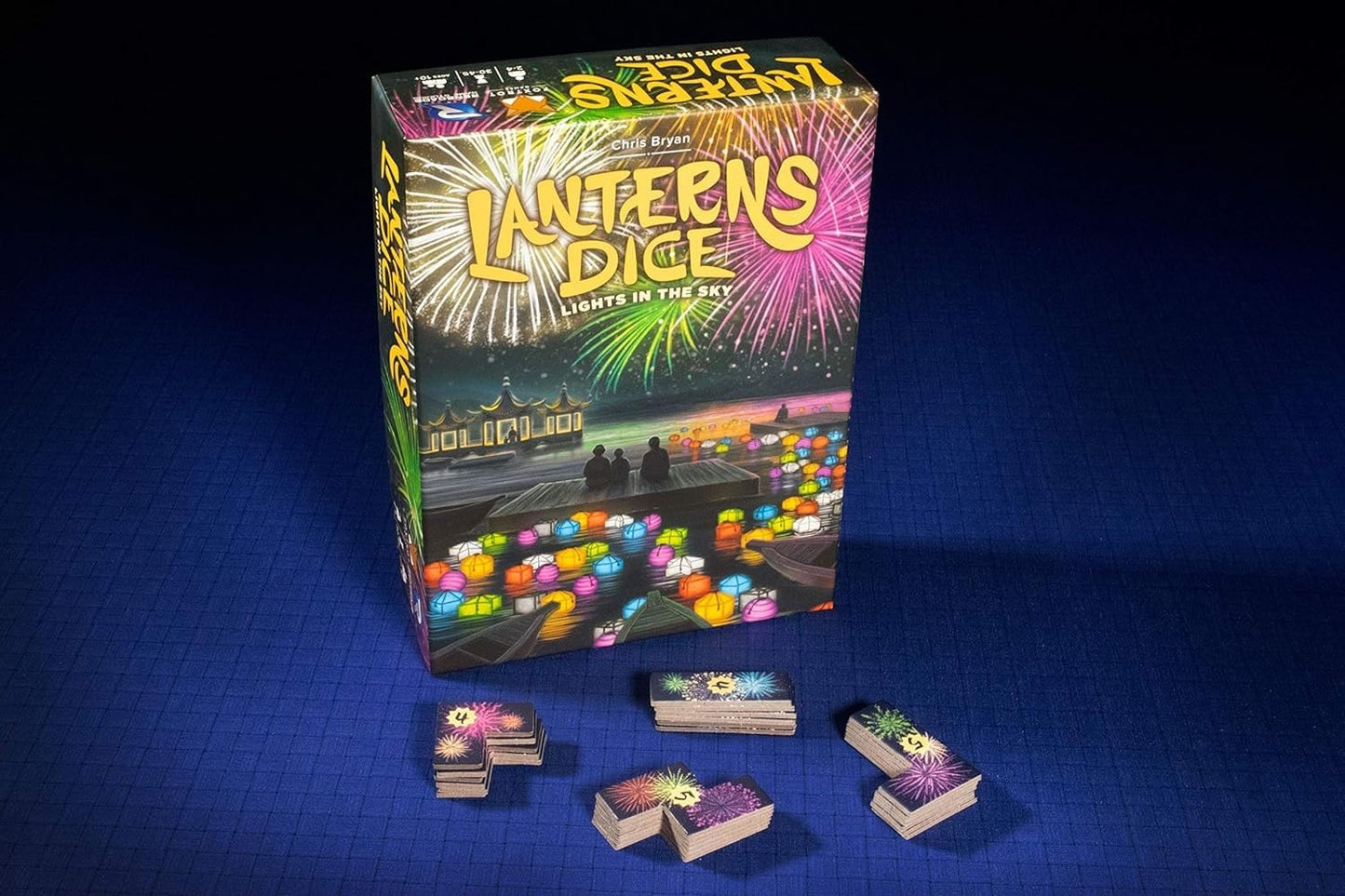 Lanterns Dice - Lights in The Sky  Card Dice Board Game 2-4 Players  30-45 Min  Ages 10 and Up  Decorate The Palace Lake with Floating Lanterns to Impress The Emperor  Score Points for Best Festival