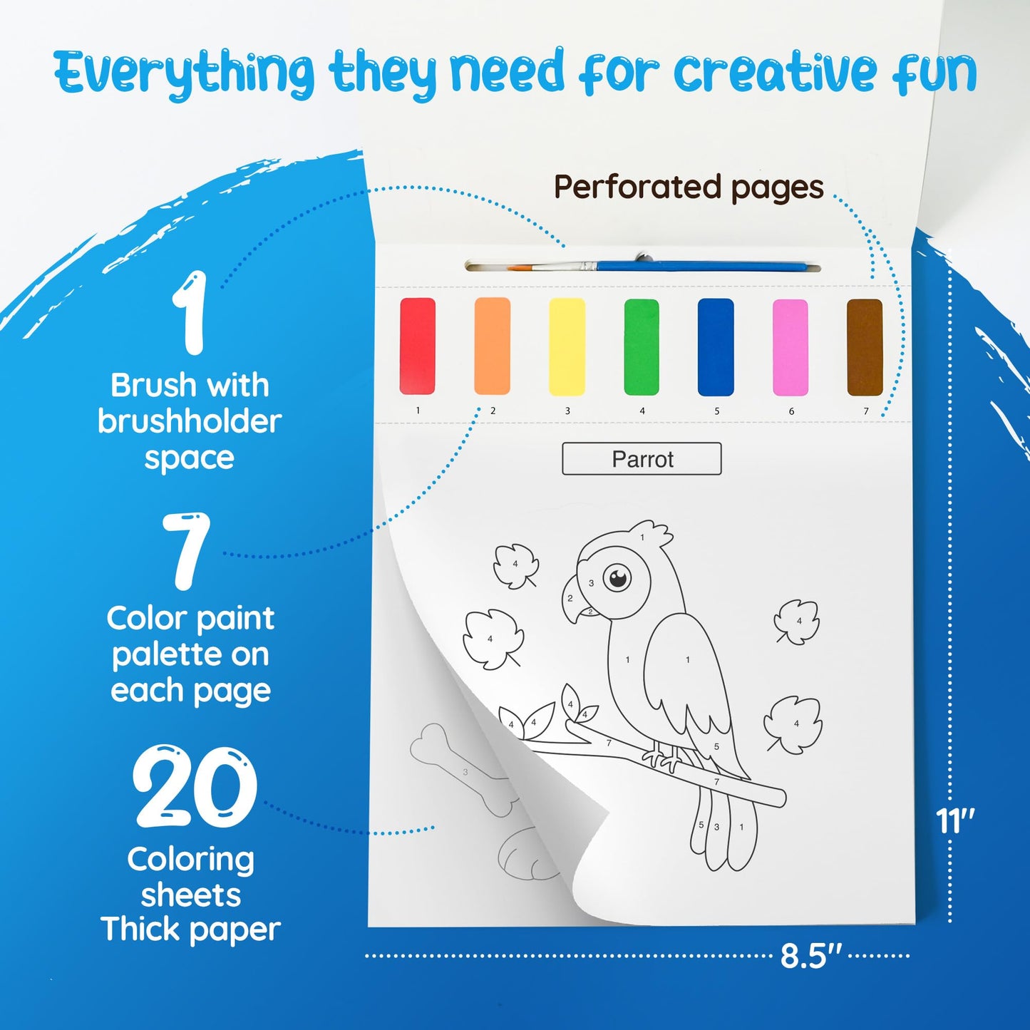 Paint With Water Coloring Book For Toddlers: Mess Free Kids Watercolor Painting Activity Kit - Arts And Crafts For Ages 2 3 4 5