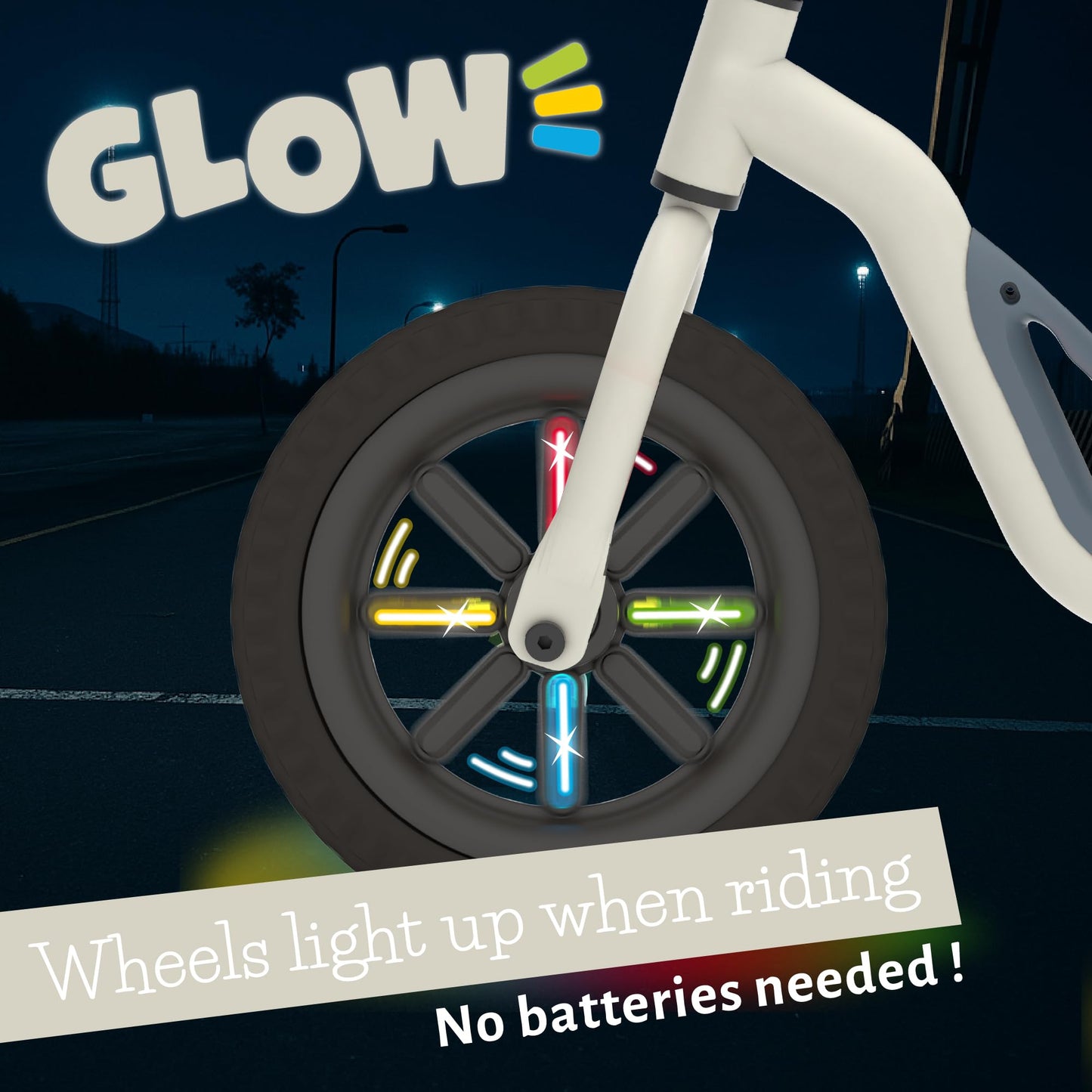 Chillafish Charlie Glow - Light-Up Balance Bike, Adjustable, No-Puncture Tires (18-48 Months)