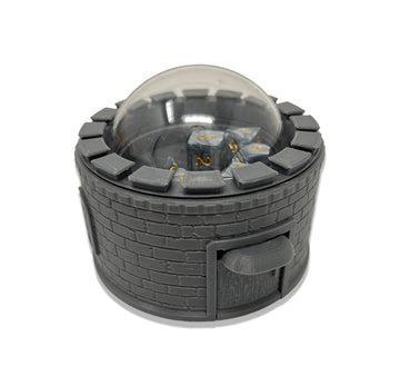 MunnyGrubbers - Castle Dice Popper V2 - Dice Jail - for TTRPG & Board Games - (Random 7PCS D20 Dice Set Included) - Dice Roller 