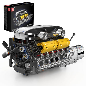 Mould King Lb V12 Engine Kits That Runs, Build Your Own Combustion Engine, Model V8 Engine Kits For Display, Physical Science Ex