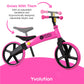 Yvolution Y Velo Senior Balance Bike Trainging Bicycle 12'' No Pedal Push Bicycle For Kids Ages 3-5 Years Old (Pink)