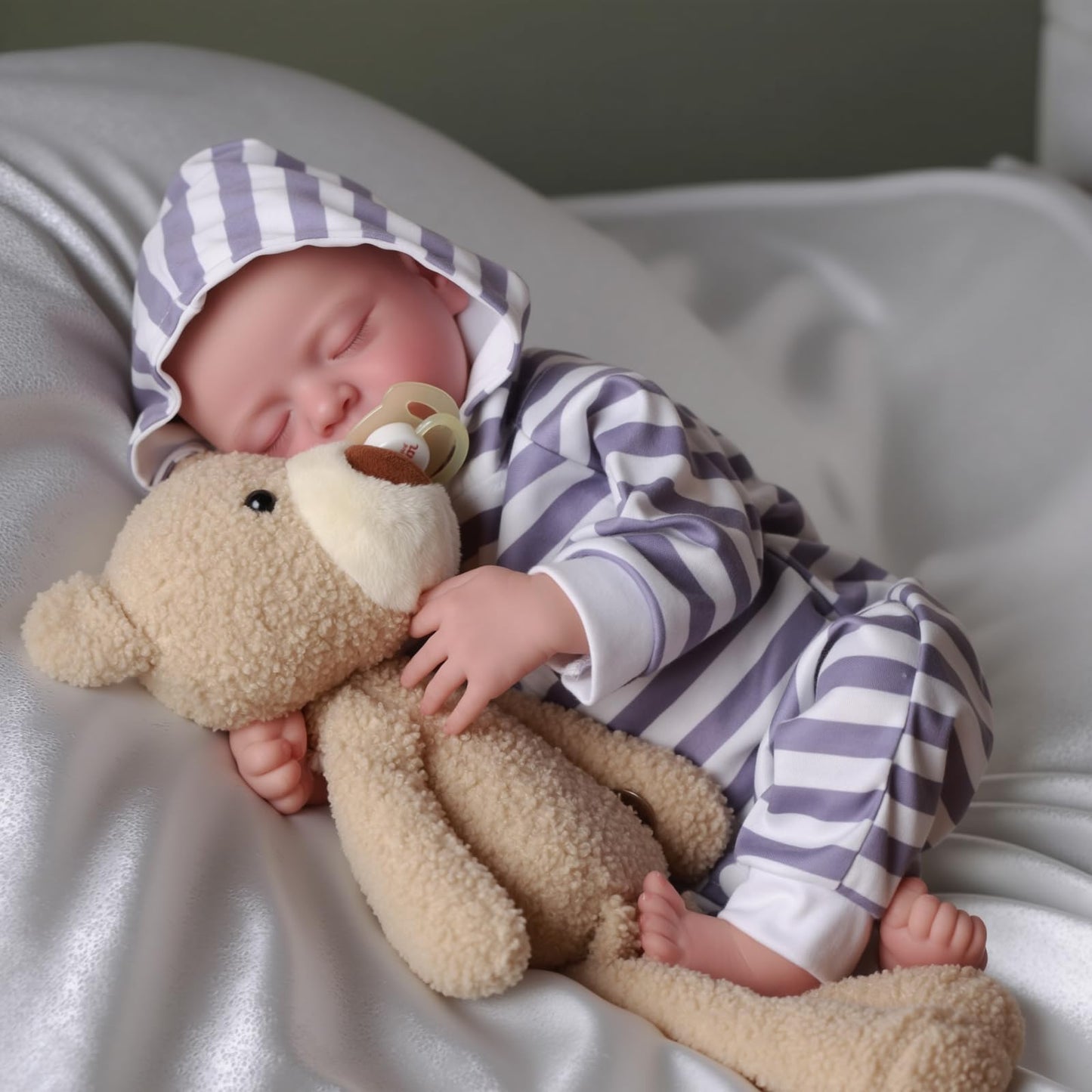 Adfo Realistic Reborn Baby Dolls Boy - 20 Inches Lifelike Baby Doll With Full Body Vinyl, Sleeping Newborn Baby Dolls Gift Toy F