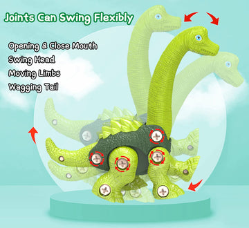HAFUZIYN Dinosaur Toys for Kids, 4 Pack Take Apart Dinosaur Toys with Electric Drill for 3 4 5 6 7 8Year Old Boys and Girls, STE