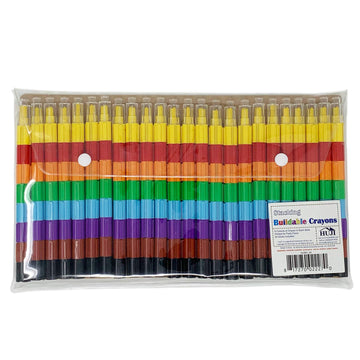 Huji Stacking Buildable 8 Colors Crayons Set, Connect Stack And Build Sideways And Up, Favorite Toys Kids Children Party Favors School Supplies Safe Non-Toxic, Easy To Hold (24)