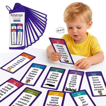 Mumma Mall Educational Phonics Words English 60 Flashcards For Kids Ages (3-8) Ideal For Homeschooling, Montessori & Classroom A