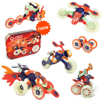 Clixo Mars Rover Pack - Glow-In-The-Dark Wheels Magnetic Building Toy - 30 Flexible Magnet Pieces For Galactic Exploration & Adventure. Award-Nominated Stem Toy. Kids Gift & Travel Toy. Ages 6+ [New]