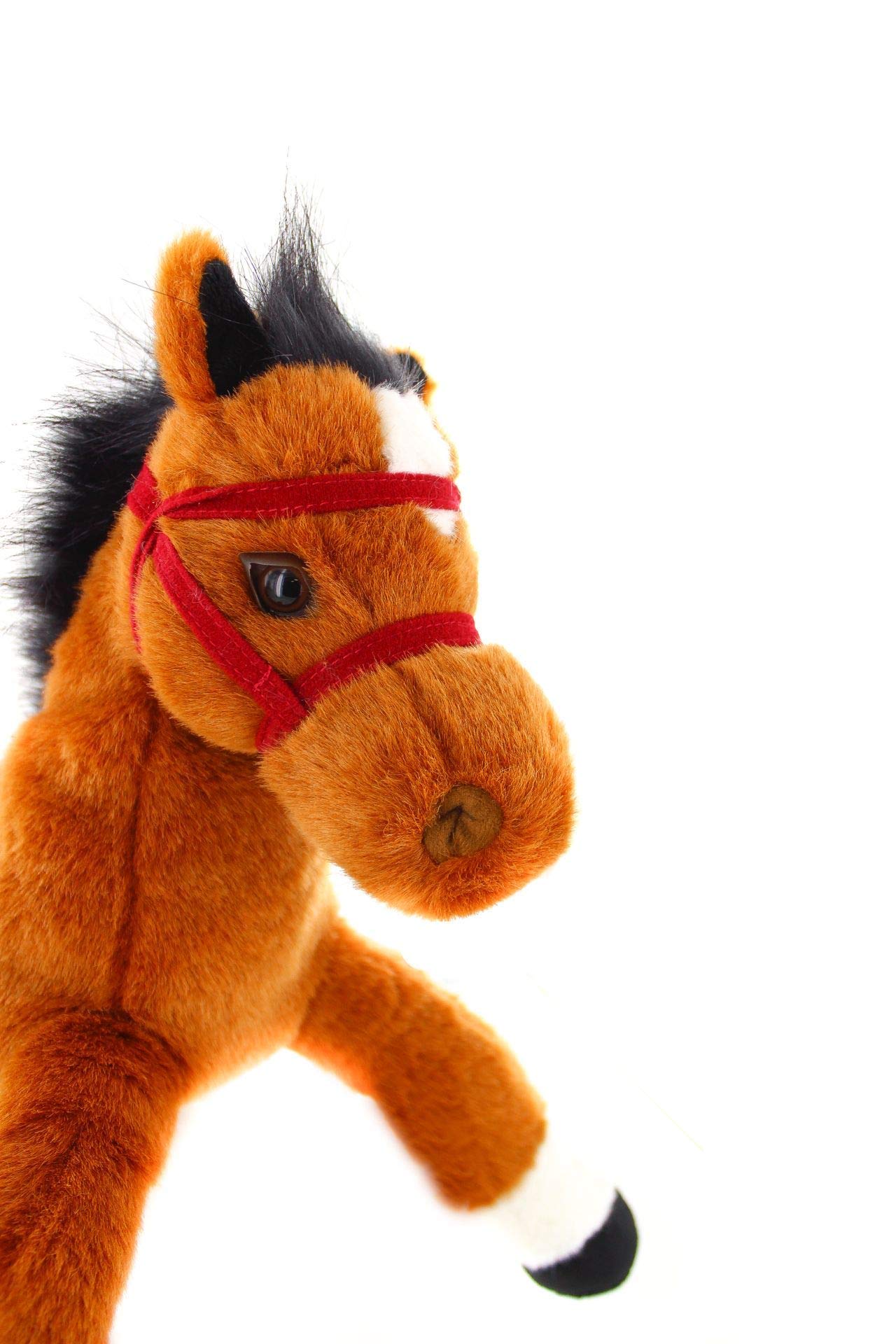 Plushland 14 Inches Soft Brown And Black Horse Stuffed Animal Toy Gift For Baby Boys Girl Holidays Birthday Christmas Halloween Thanksgiving Back To School Adhd Autism Handmade Present Sleep Companion