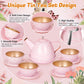Tea Party Set For Little Girls, Princess Tea Time Toys Including Tin Teapot Set Cups Carrying Case, Toddlers Pretend Role Play K