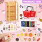 170Pcs Miniature Supermarket Shelves Furniture Model Doll House Store Storage Bookshelf Accessories 4 Layers Shelf Display Rack