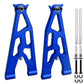 FriHobby Aluminum Front Lower Suspension Arms Set for Losi 1/10 Baja Rey Desert Truck Upgrades Parts Replace LOS234004 (Blue)
