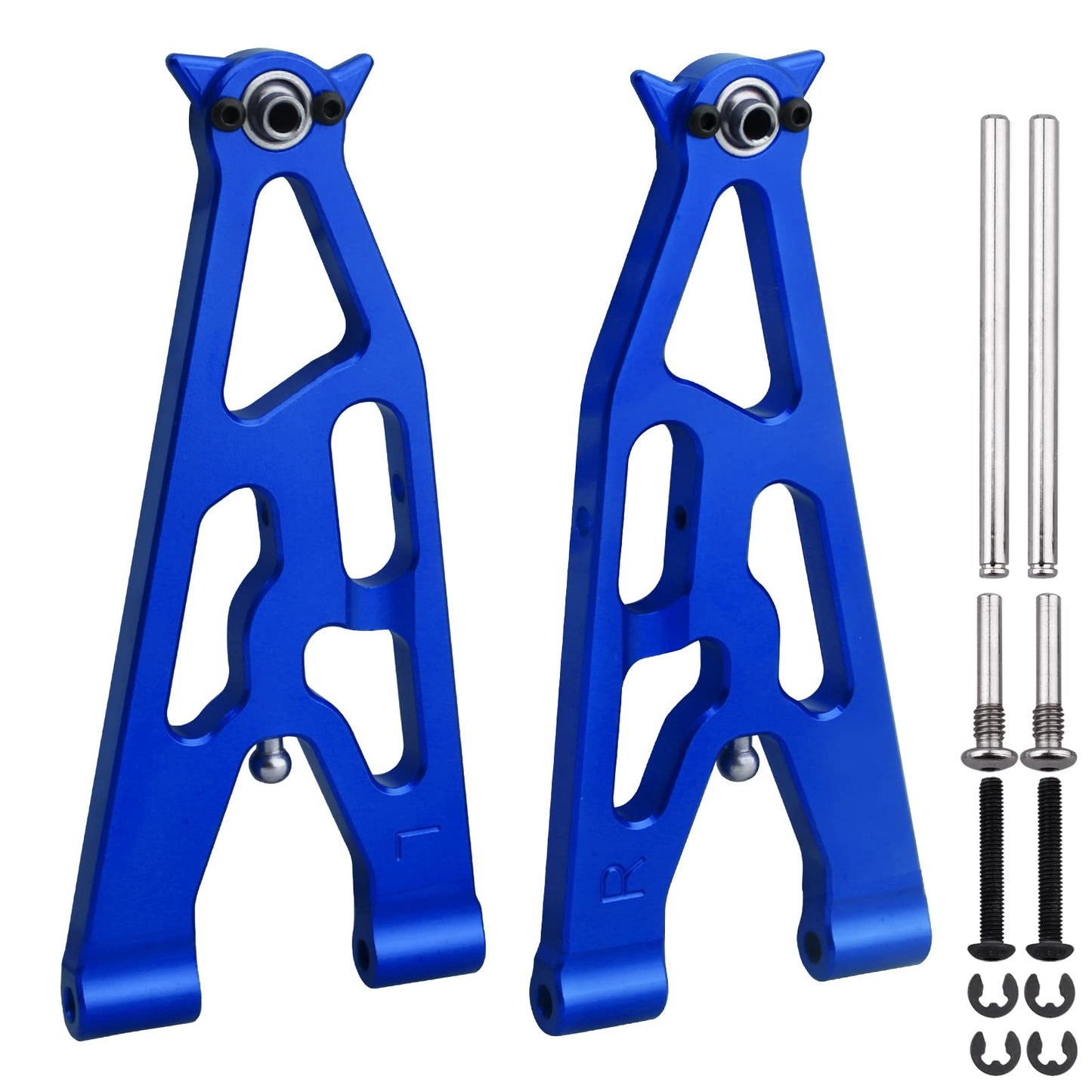 FriHobby Aluminum Front Lower Suspension Arms Set for Losi 1/10 Baja Rey Desert Truck Upgrades Parts Replace LOS234004 (Blue)