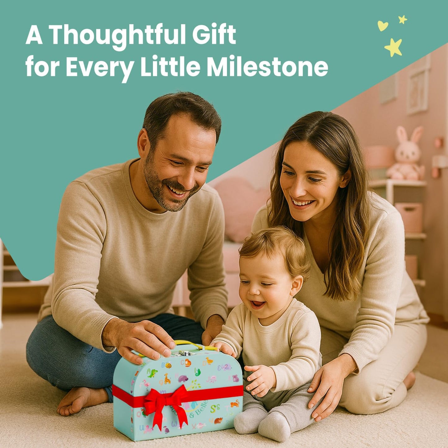 Buddy And Belle Montessori Toys For 1+ Year Old - Stacking Rings Baby Toy - Crab Pull String Toy - Baby Stacking Cups - Animal P