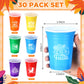 Ziliny 30 Pack Lets Fiesta Cups Mexican Party Supplies Cinco De Mayo 12 oz Disposable Plastic Cups for Taco Baby Shower Birthda