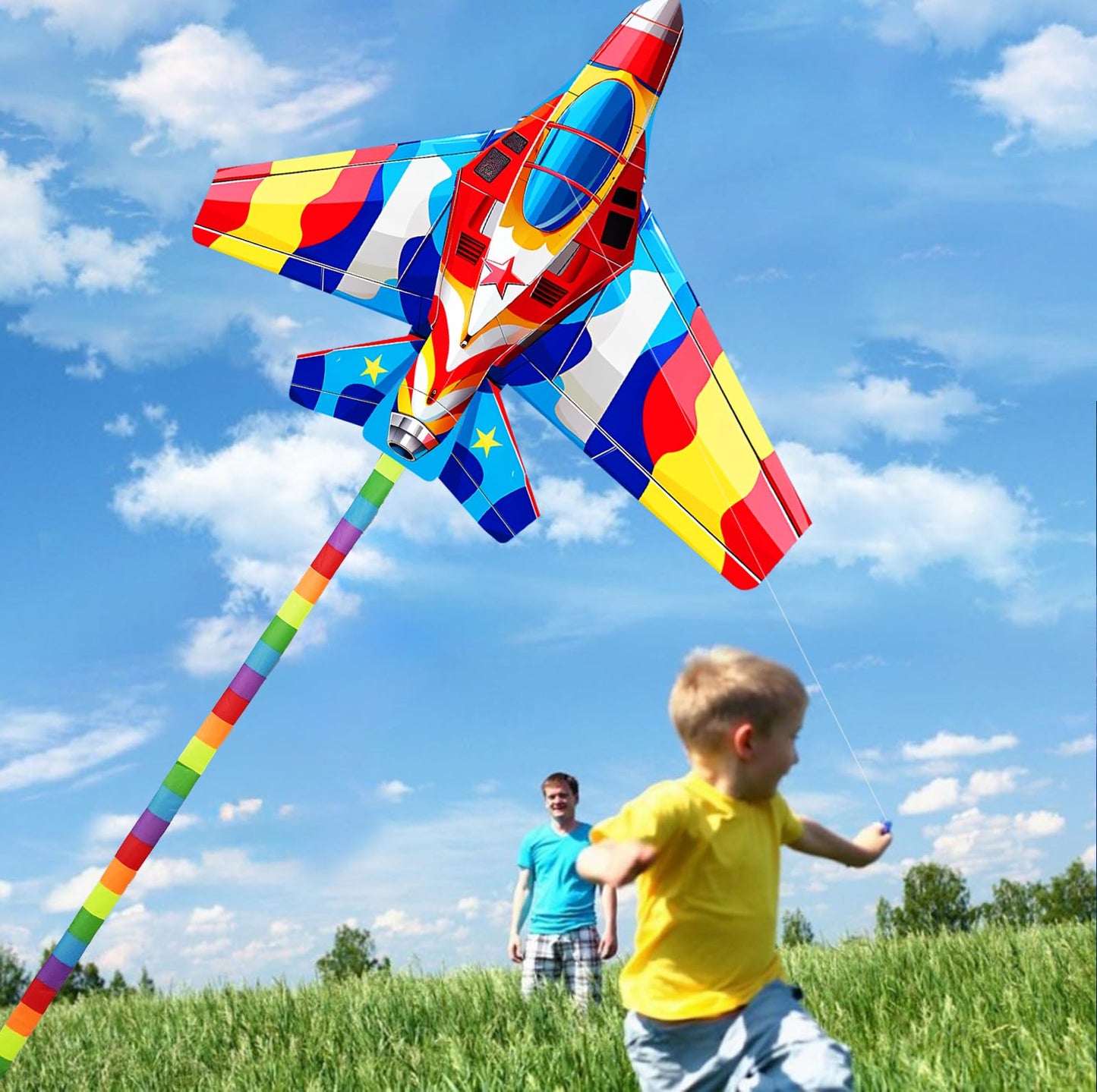 Hengda Kite Spaceship Kite Airplane Kite For Kids Beginners And Adults Easy To Carry And Assemble Suitable For Outdoor Activitie