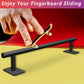 Professional Fingerboard Flat Rail enhanced Solid Steel Construction Fingerboard Deck Fingerboard Ramp Great Add for Fingerboard Parks Black Powder Coated Finish Non-Slip Foam Feet (round)