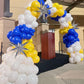 Paready Blue And Yellow Balloons, 30 Pcs 12 Inch Matte Yellow Blue And White Latex Balloons With Ribbons For Birthday Baby Showe