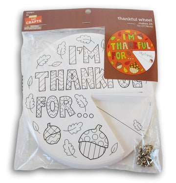 Fall Crafts Thankful Wheel Autumn Craft Kit for Classrooms, Thanksgiving, VBS, and More - 24 Count, White, (5533377)