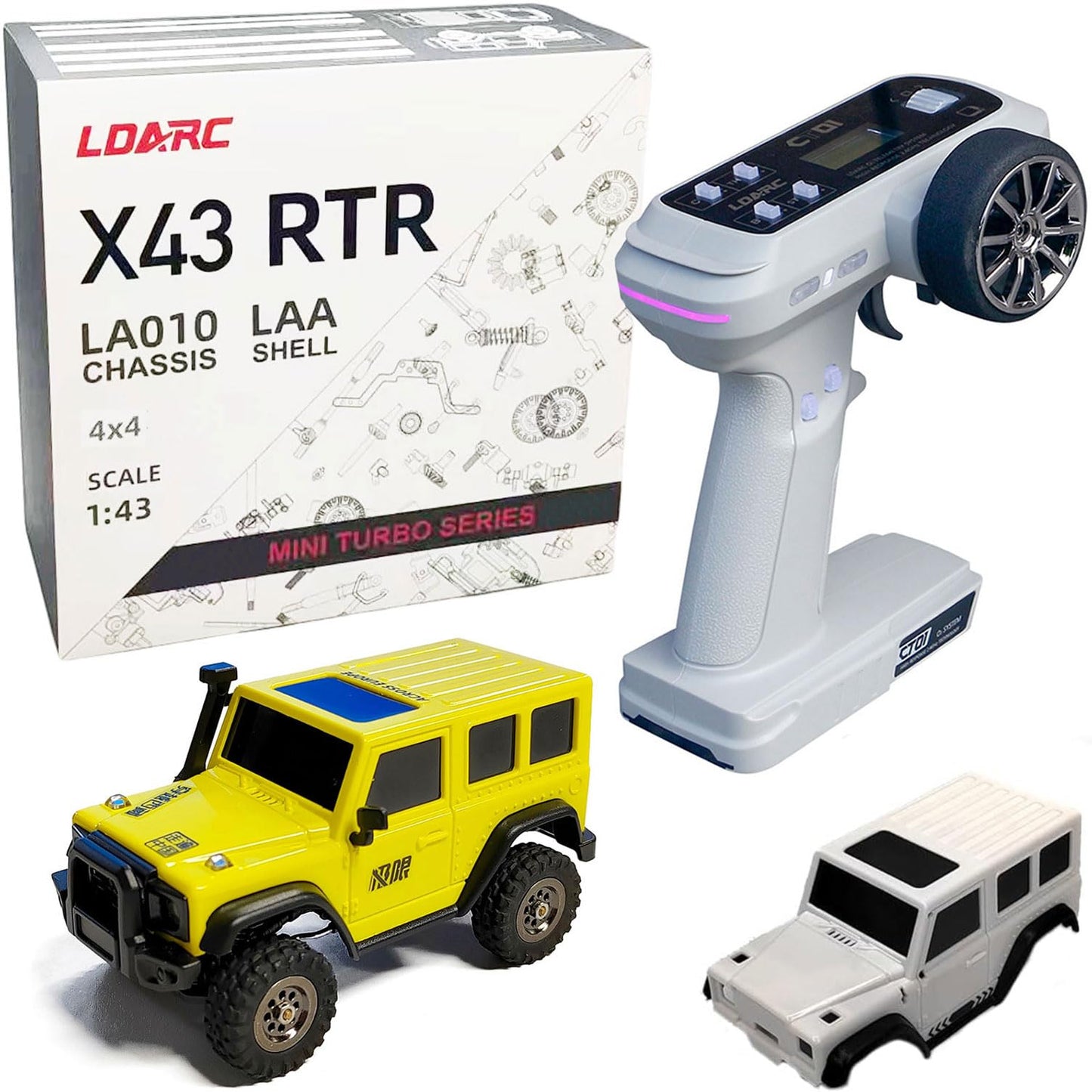 Ldarc 1:43 Scale Mini Rc Crawler Rtr Rc Rock Truck 4X4 2.4Ghz Hobby Grade Remote Control Car Model Vehicle Rc Buggy, Comes With