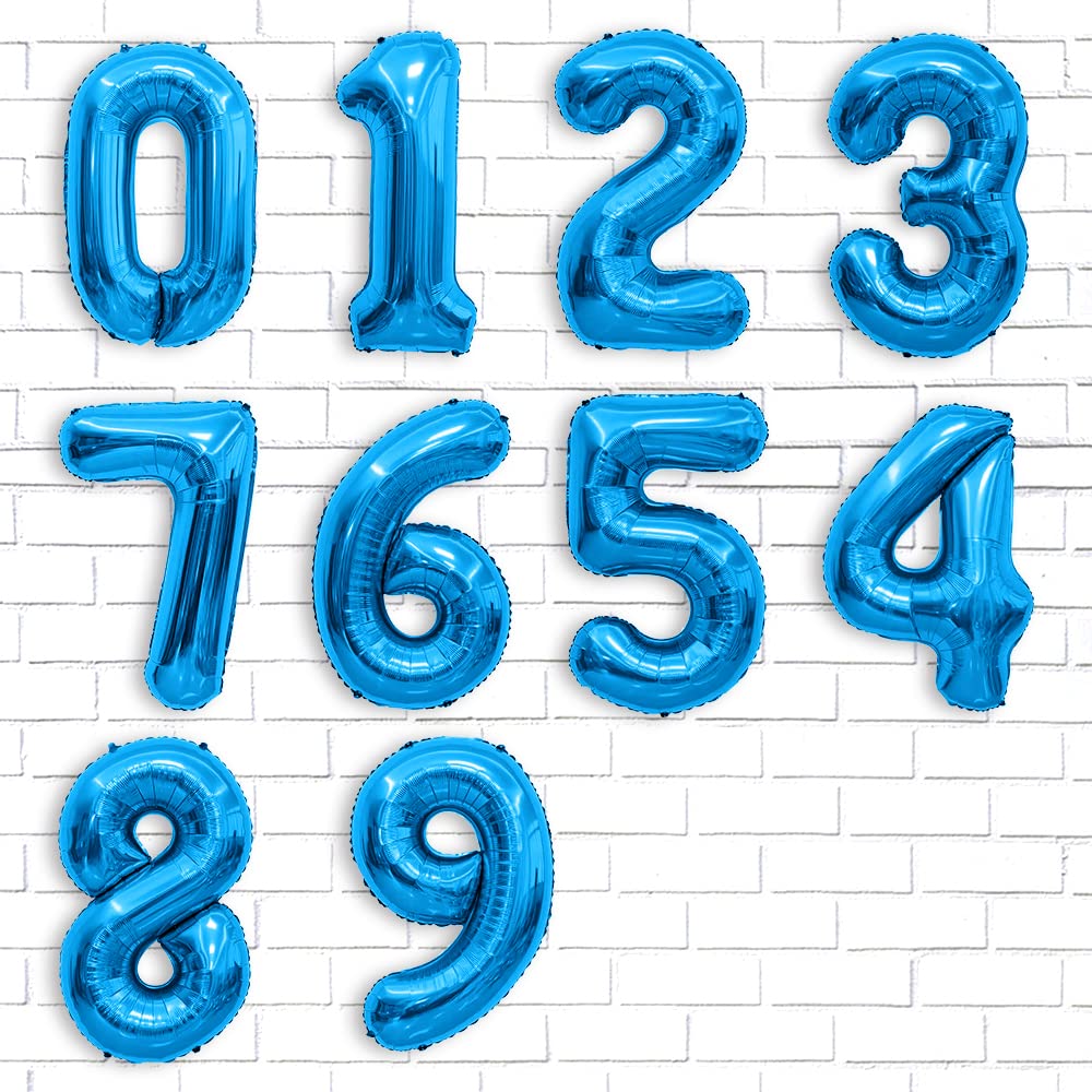 Number Balloon 40 Inch, Blue Number Balloons, Number 4 Balloons, Birthday Large Foil Blue Balloons, Birthday Party/Graduation/An