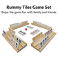 MIDOLITE Rummy Cube Game Set - 106 Wooden Tiles with 4 Racks, Travel Case, Family Game Night, White