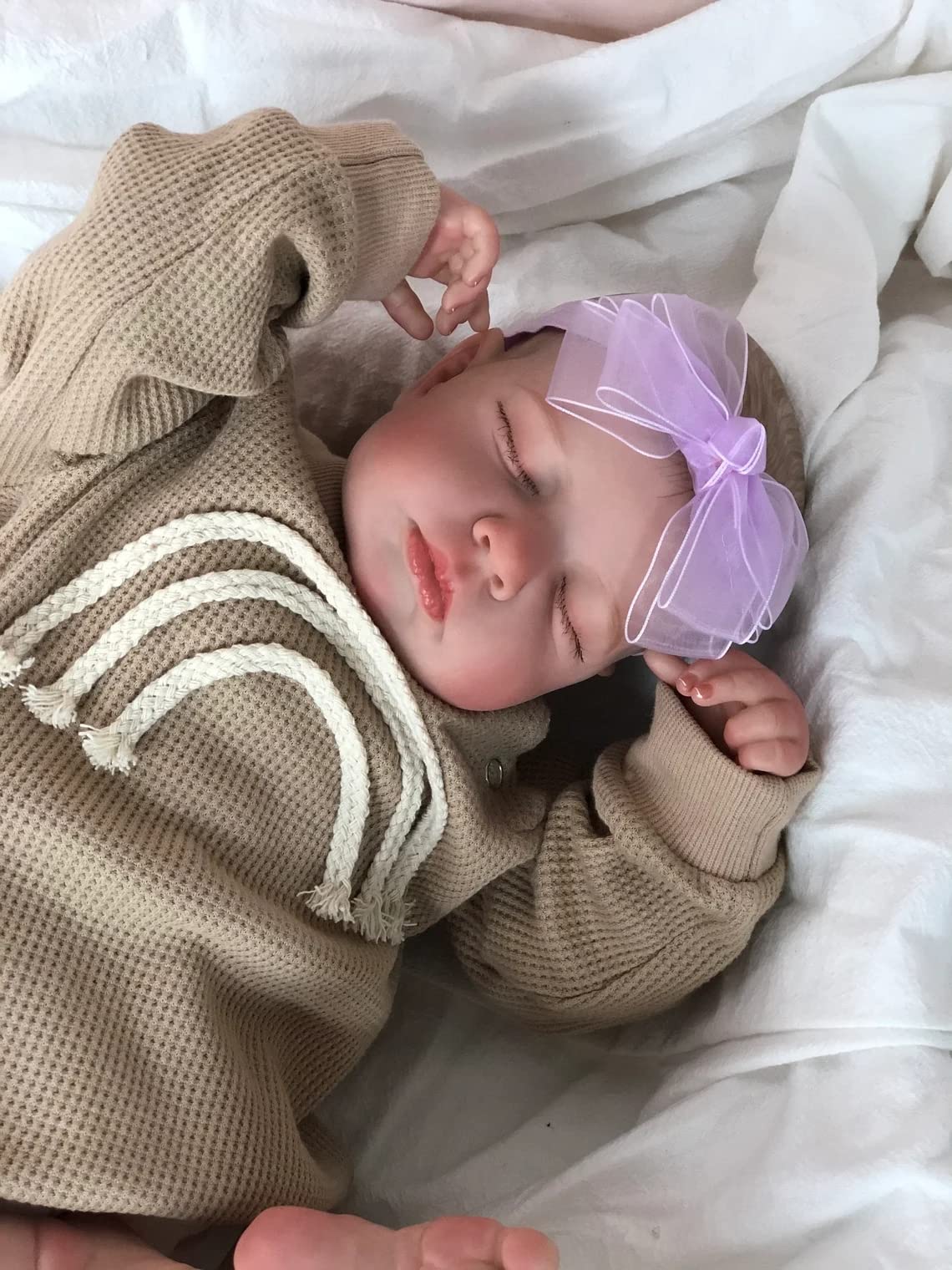 Pinky Reborn Reborn Baby Dolls 20 Inch Realistic Sleeping Doll Silicone Reborn Toddler Doll Weighted Handmade Doll Set