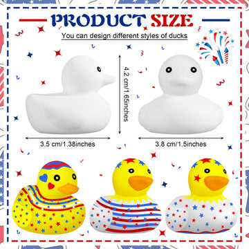 Sratte 72 Pieces Diy Rubber Ducks White Blank Rubber Bath Mini Ducks For Pool Bathtub Baby Party Favors Kids Birthday Gifts