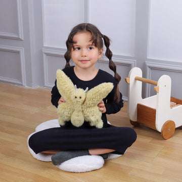 Apricot Lamb Butterfly Plush Stuffed Animals For Kids, Soft Cute Insect Plush Toys For Baby Girl And Boy, Fluffy Butterfly Green