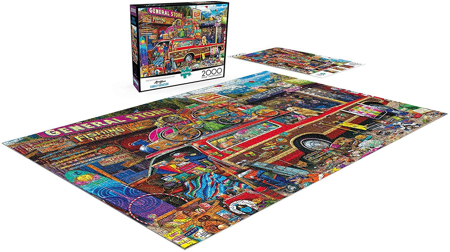 Buffalo Games 2000 Piece Jigsaw Puzzle - Aimee Stewart Family Vacation, Large, Multicolor, Model 2067, Paperboard