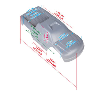 SummitLink Custom Body Compatible for 1/10 Scale RC Car or Truck (Truck not Included) (Unpainted with Stickers)
