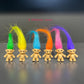 30pcs Long-haired Lucky Mini Troll Dolls, Assorted Hair Colors, 0.78'' Bodies, 2'' Hair. Cake Toppers, Action Figures, School Pr
