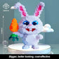 JQARCH Rabbit Micro Building Blocks Set - 5200pcs Easter Bunny with Carrot, Medium to Large, White Plastic, Compatible with Lego