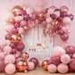 Partywoo Boho Pink And Rose Gold Balloons, 140 Pcs Boho Pink And Metallic Rose Gold Balloons Different Sizes Pack Of 18 Inch 12 Inch 10 Inch 5 Inch For Balloon Garland Or Arch As Party Decorations