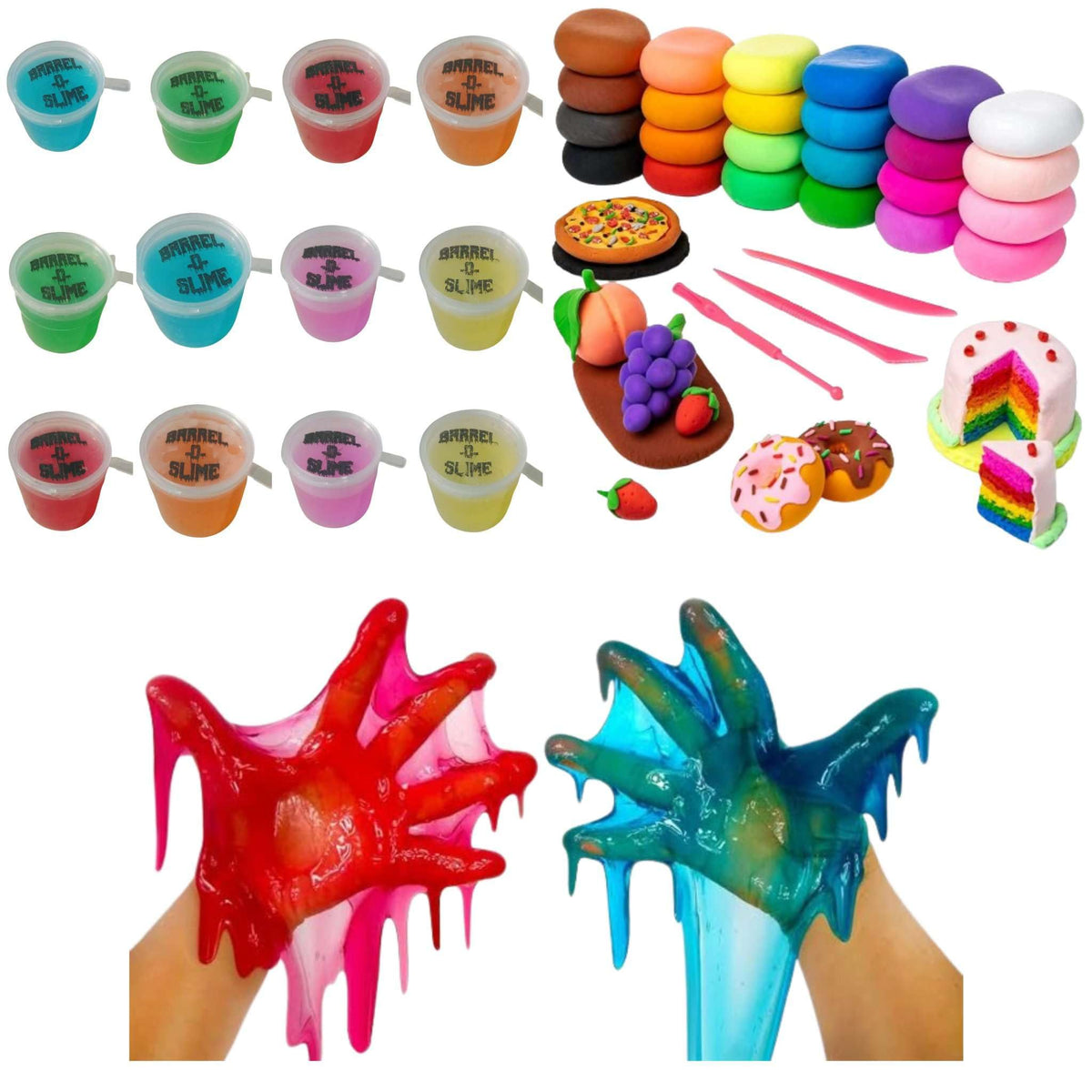 Zokcy 2 In 1 (12 Colorful Air Dry Clay + 12 Slime Jelly) Toy For Kids/Clay For Kids/Magic Bouncing Clay For Kids/Crystal Slime J