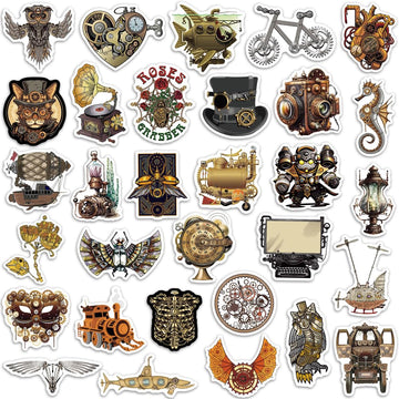 Steampunk Stickers For Laptop Steampunk Stickers For Water Bottles Waterproof Antique Steampunk Stickers Pack (75 Pcs)