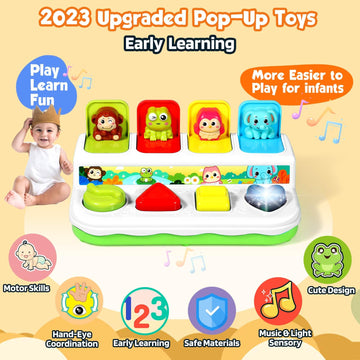 Ainoi Baby Toys 6 To 18 Months, Preschool Early Learning Cause And Effect Interactive Infant Toys, Light Musical Pop Up Toys For
