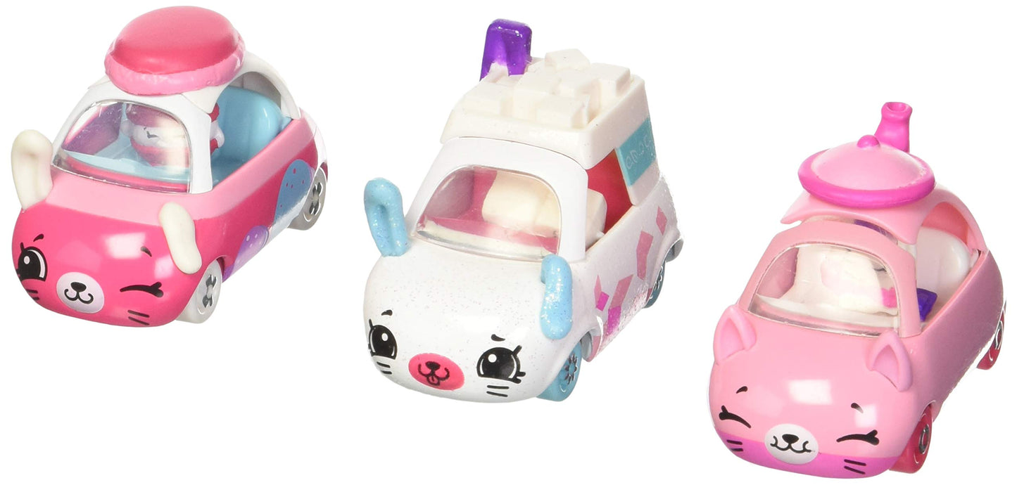 Shopkins Cutie Cars S3 3 Pack - Metal Toy Vehicles, 2.28 inches, Assorted Models