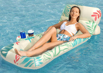 Jasonwell Inflatable Pool Float Adult - Pool Floaties Lounger Floats Floating Chair Raft With Adjustable Backrest Cup Holders Wa