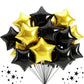 TONIFUL 30Pcs 18 Inch Large Black Gold Star Shape Foil Balloons Big Stars Helium Mylar Ballons for Birthday Wedding Baby Shower 