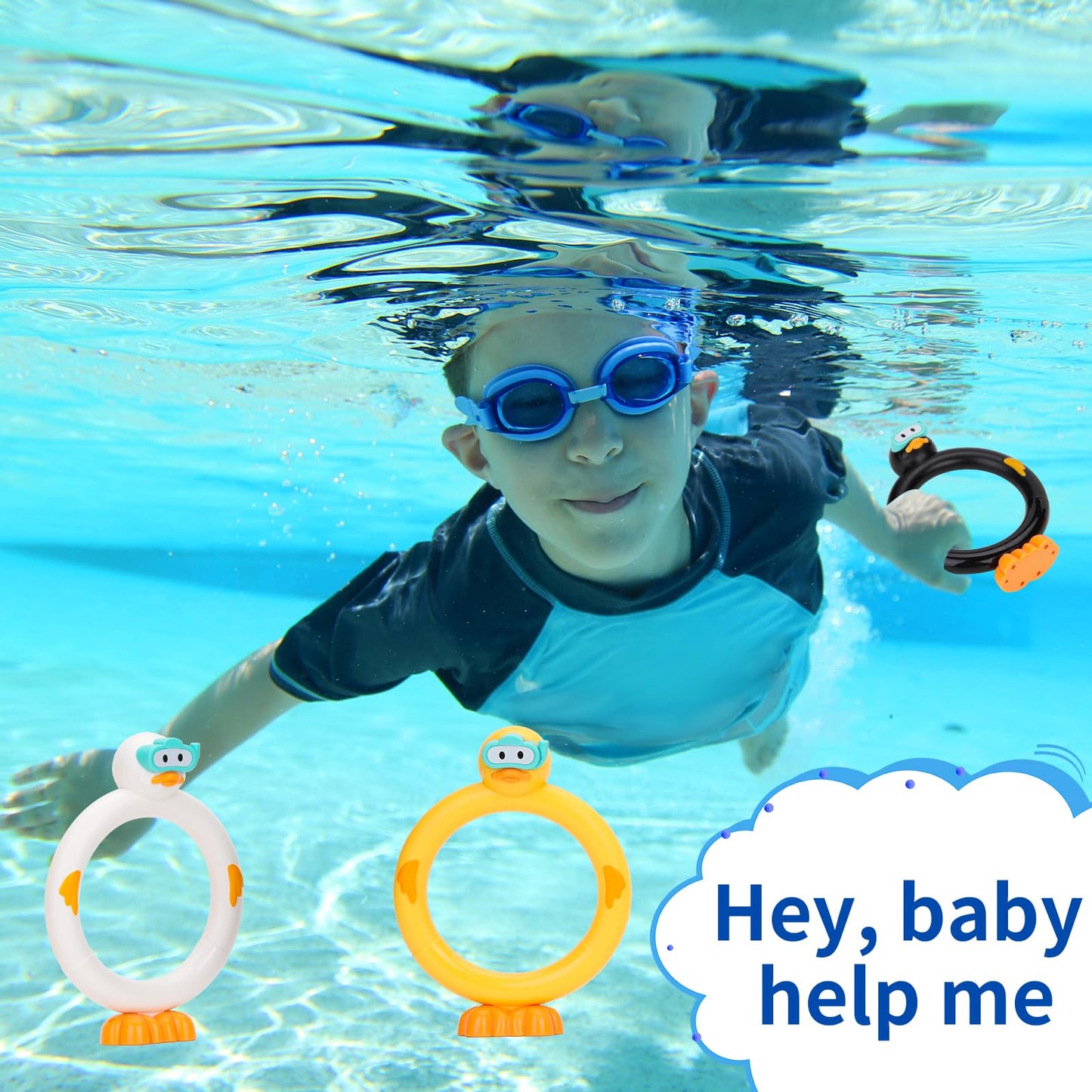 Ddzoou Pool Diving Toys Set - 3Pcs Fun Pool Games For Kids,Clown Ring Dive Toys For Boys And Girls,Ideal For Perfect Pool Time!