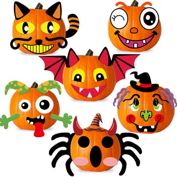 Pumpkin Decorating Kits for Kids Craft Foam Stickers for Party Favor Supplies 18 Pack
